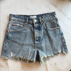 Zara Denim Frayed Hem Women's Shorts